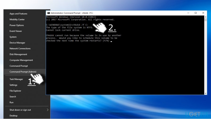 Disk scan with command prompt