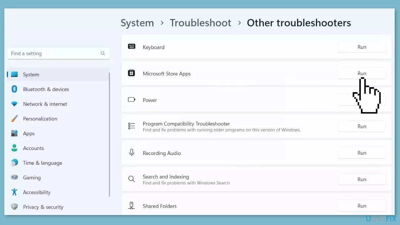 Run Microsoft Store Apps Troubleshooter