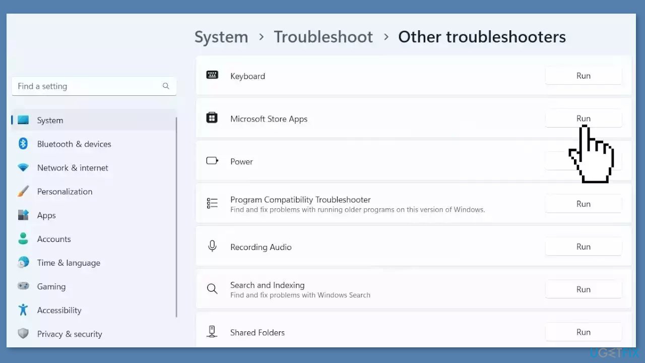 Run Microsoft Store Apps Troubleshooter