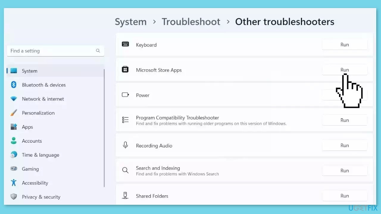 Run Microsoft Store Apps Troubleshooter