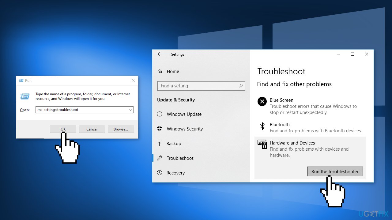 Run the Hardware and Devices Troubleshooter