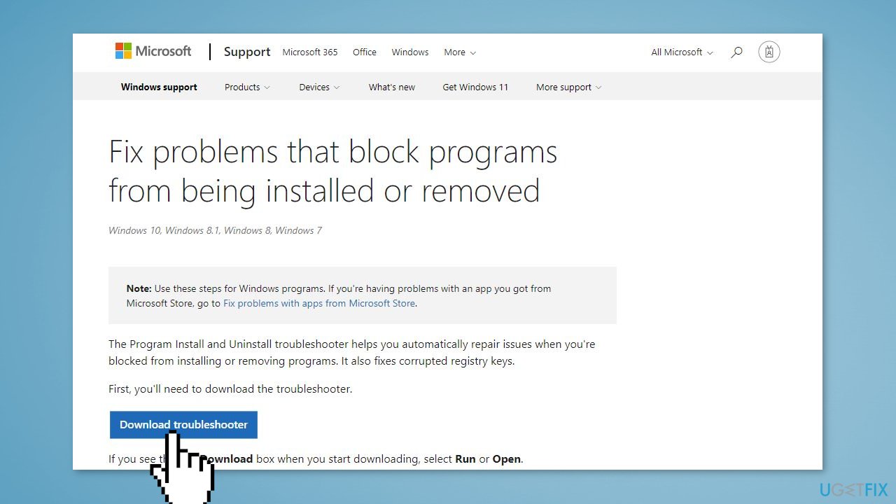 Run the Program Install and Uninstall Troubleshooter