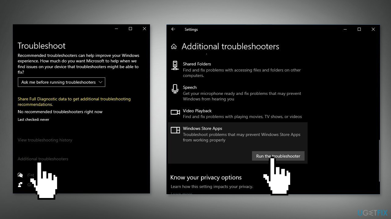 Run the Store Apps Troubleshooter