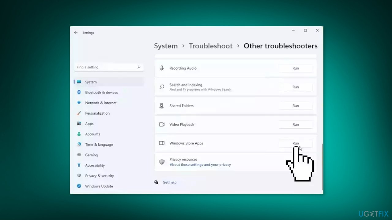 Run the Windows Store Apps Troubleshooter