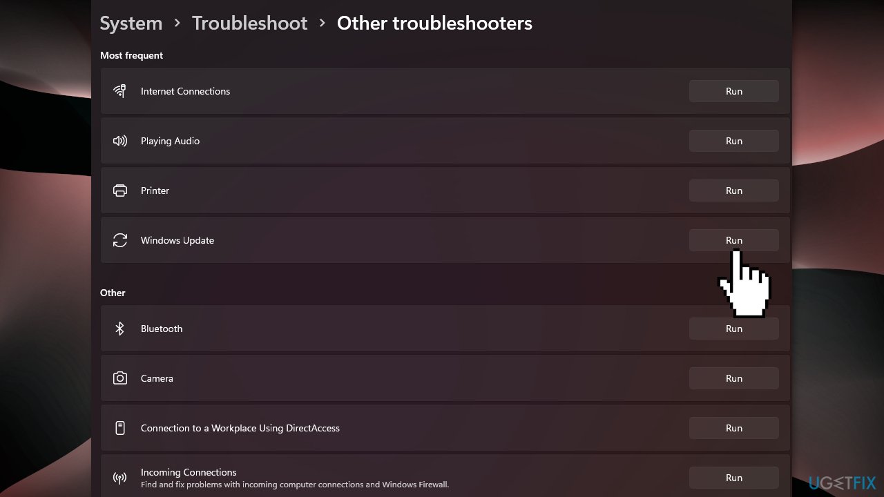 Run the Windows Update Troubleshooter2