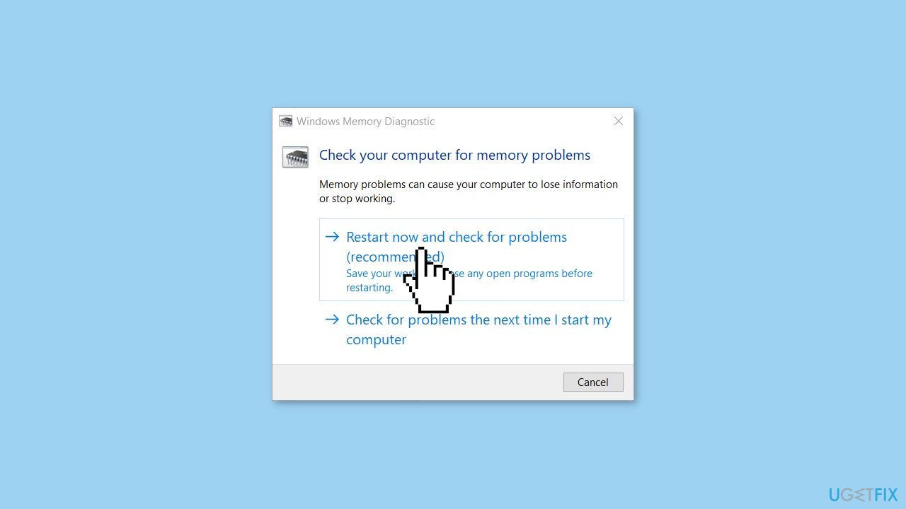 Run Windows Memory Diagnostic Tool