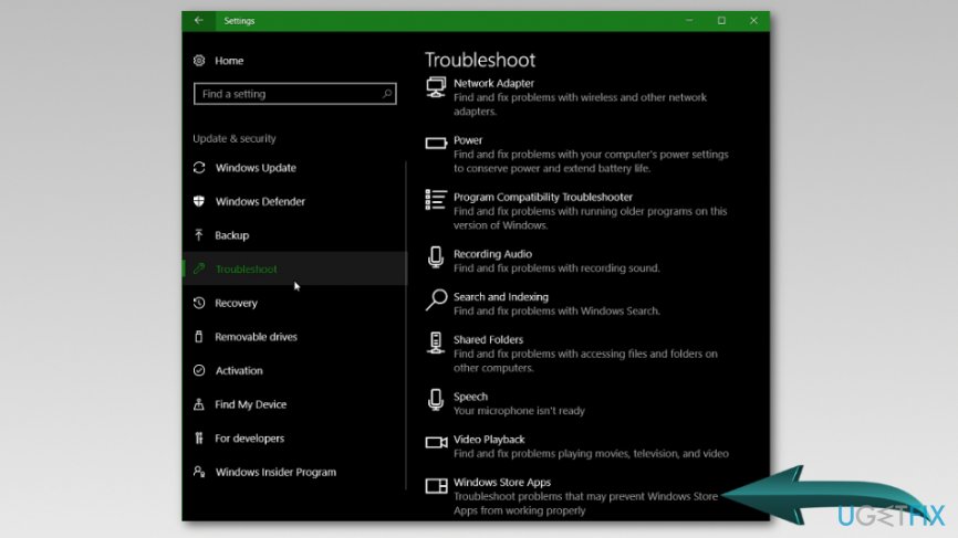 Run Windows troubleshooter for apps