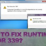 Runtime error 339 fix