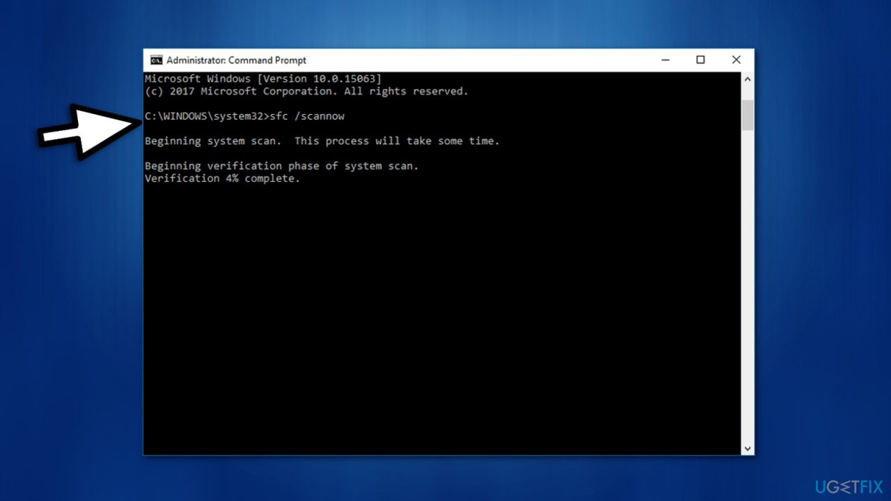 Run system scan via Command Prompt on Windows 10