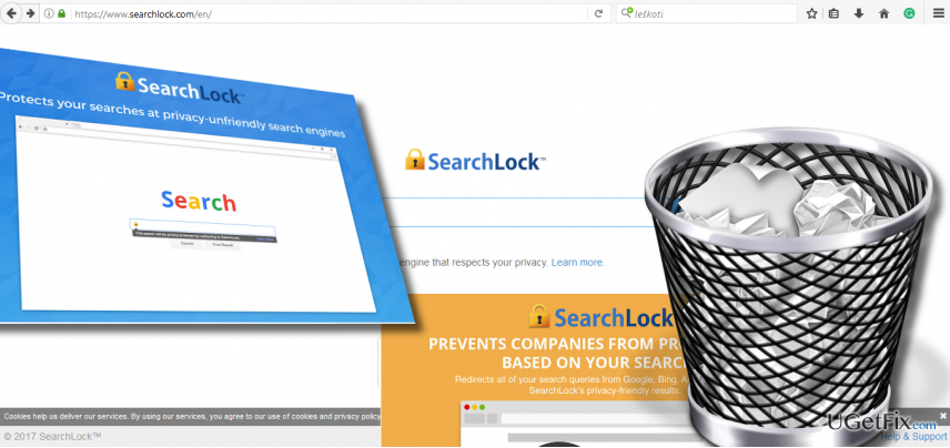 Showing SearchLock virus removal