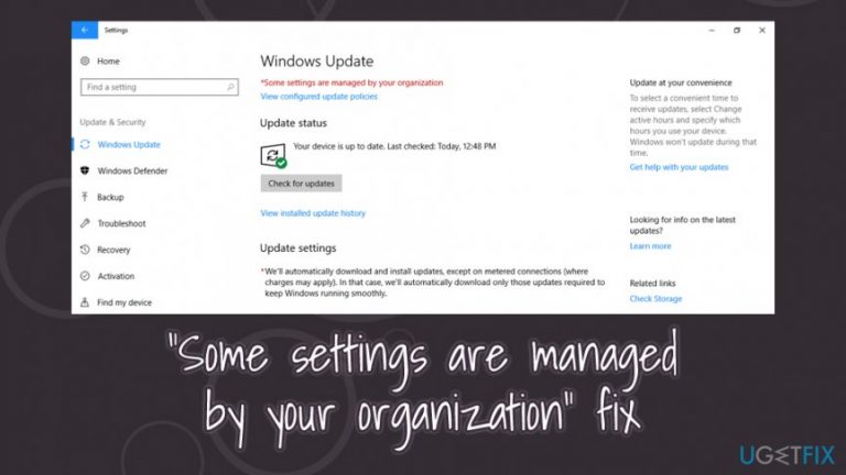 “Some settings are managed by your organization” – how to fix?