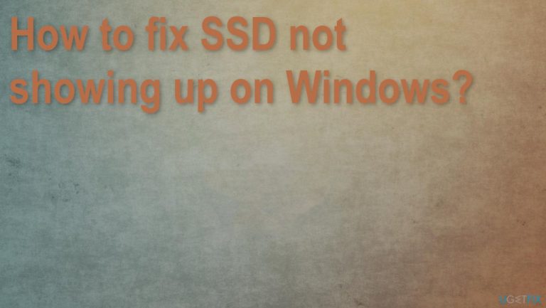 How to fix SSD not showing up on Windows?