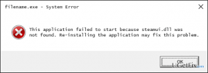 Steamui dll not found error