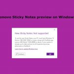Sticky notes preview remove