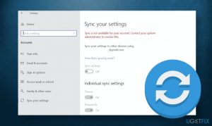 Sync is not available for your account