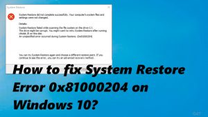 Sytem restore 81000204 fix