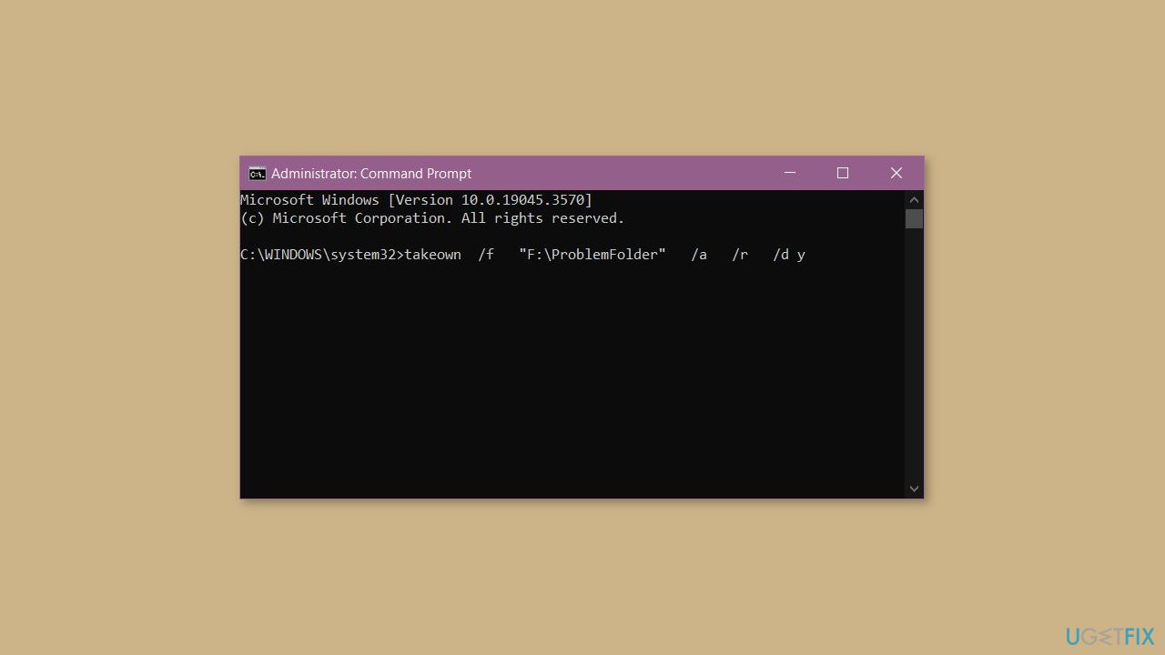 Take Ownership of the File using Command Prompt