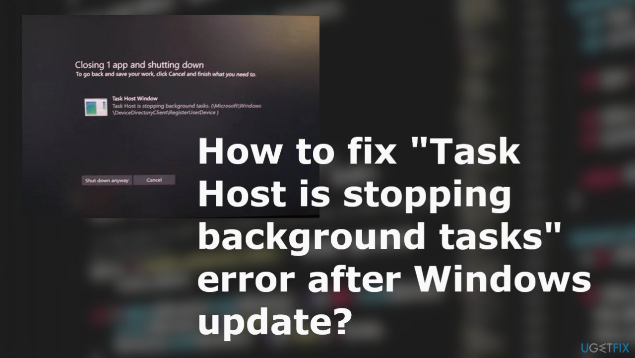 "Task Host is stopping background tasks" error