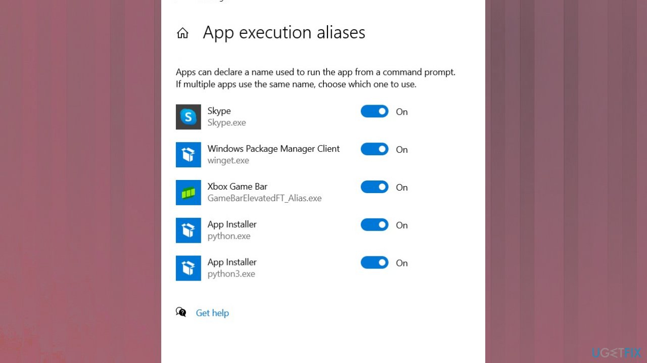 App execution aliases