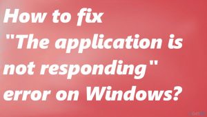 The application is not responding driver fix