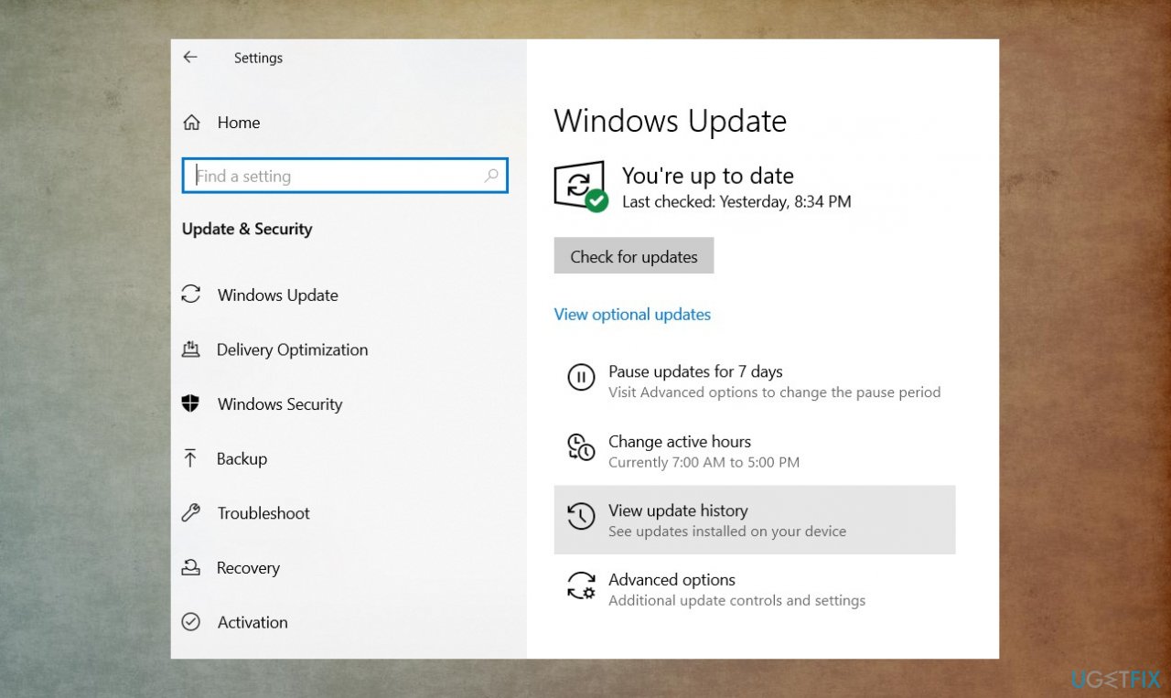 Windows update check