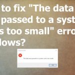 The data area is too small error