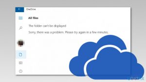 The folder cant be displayed error in onedrive