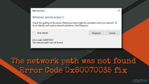 The network path was not found error code 0x80070035 fix