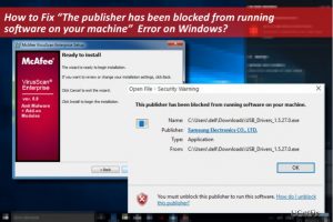 The publisher has been blocked from running software on your machine