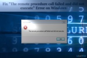 The remote procedure call failed error1