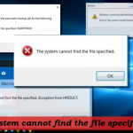 The system cannot find the file specified