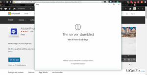 Theserver stumbled error code 0x801901f7