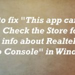 This app coud not be opened check for more fix