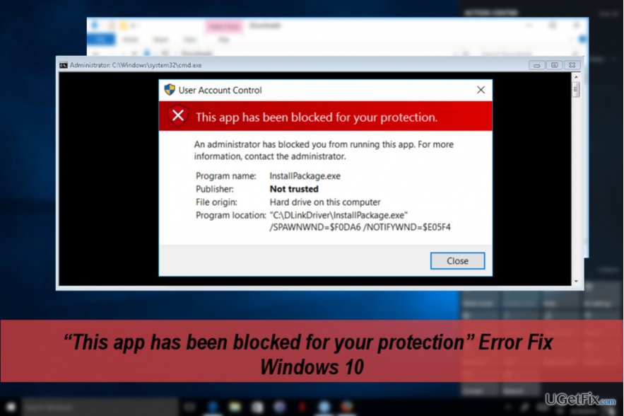 an illustration of “This app has been blocked for your protection”  error fix