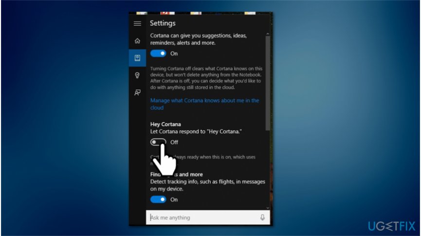 Get rid of Cortana notification