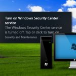 Turn on windows security center error code