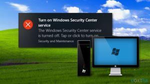 Turn on windows security center error code