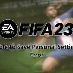 Unable to save personal settings