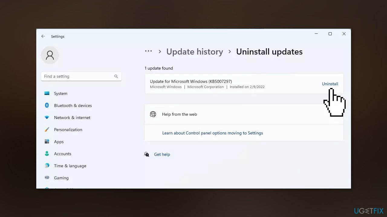 Uninstall any Recent Windows Updates