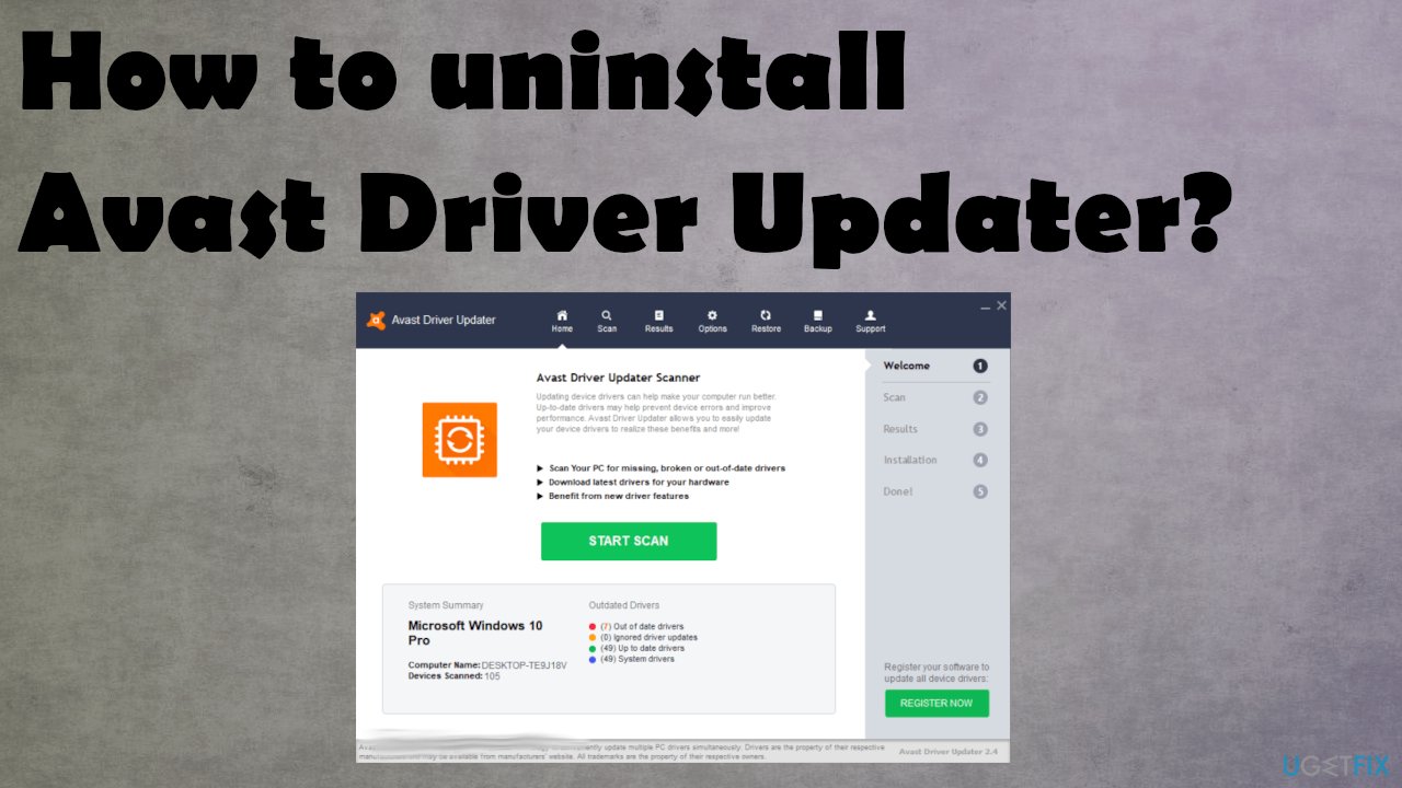 Uninstall Avast Driver Updater