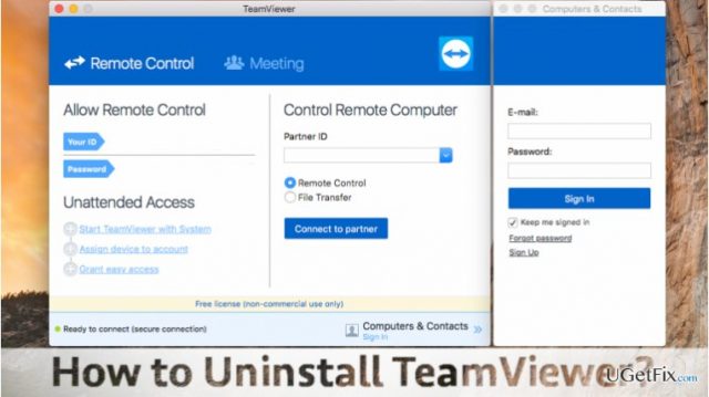 Uninstall teamviewer