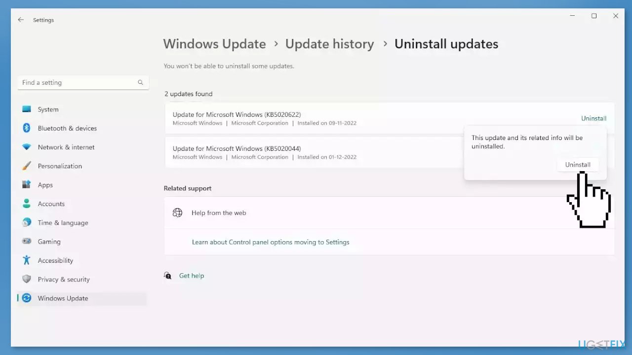 Uninstall the Most Recent Windows Update