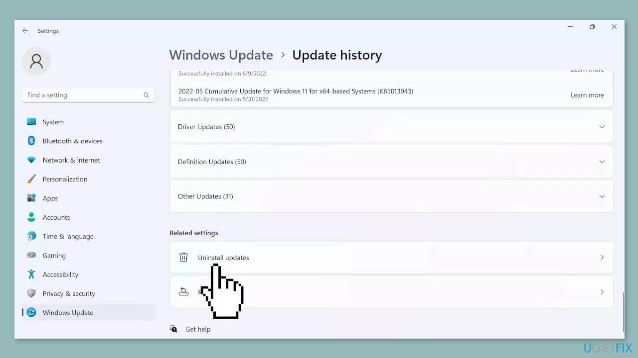 Uninstall the Recent Windows Update