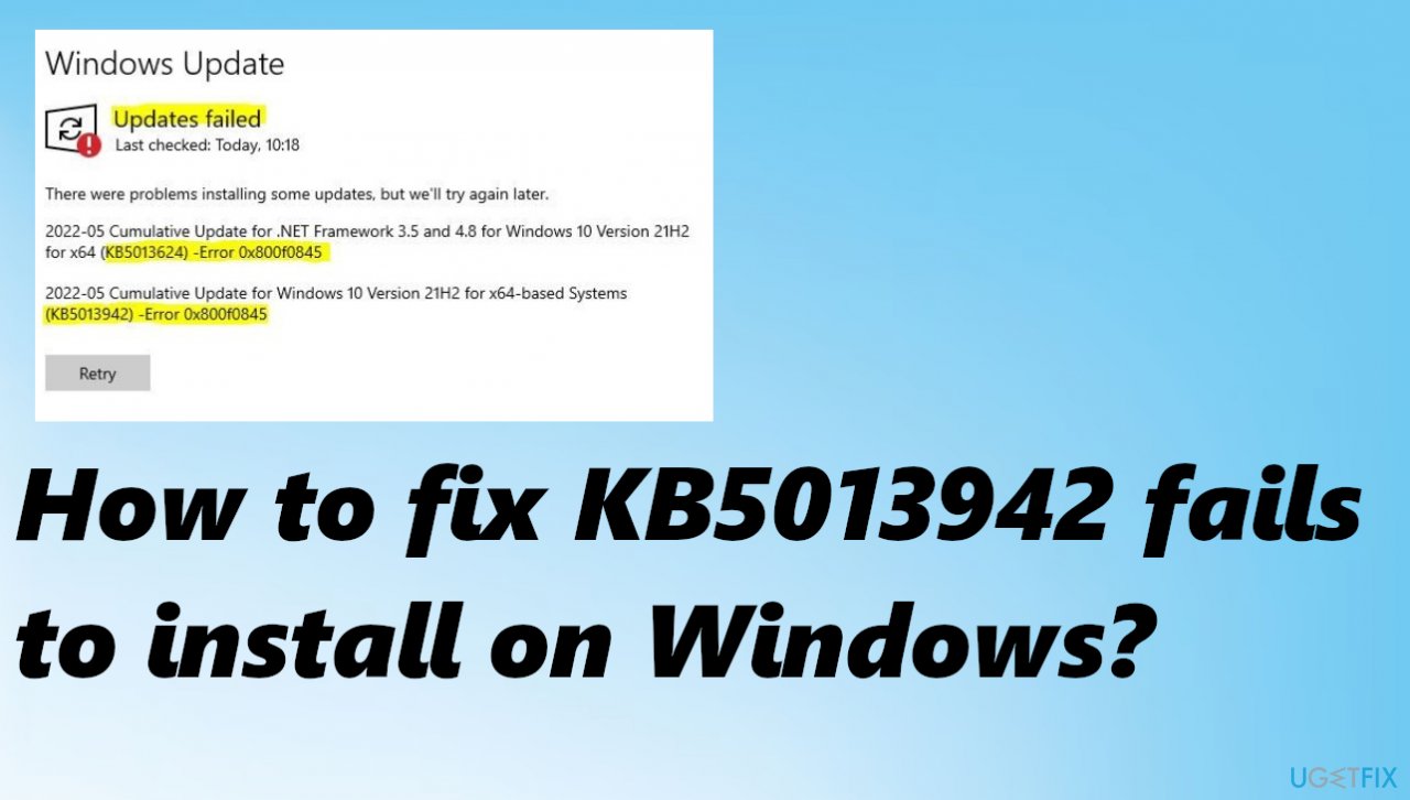 Update KB5013942 error