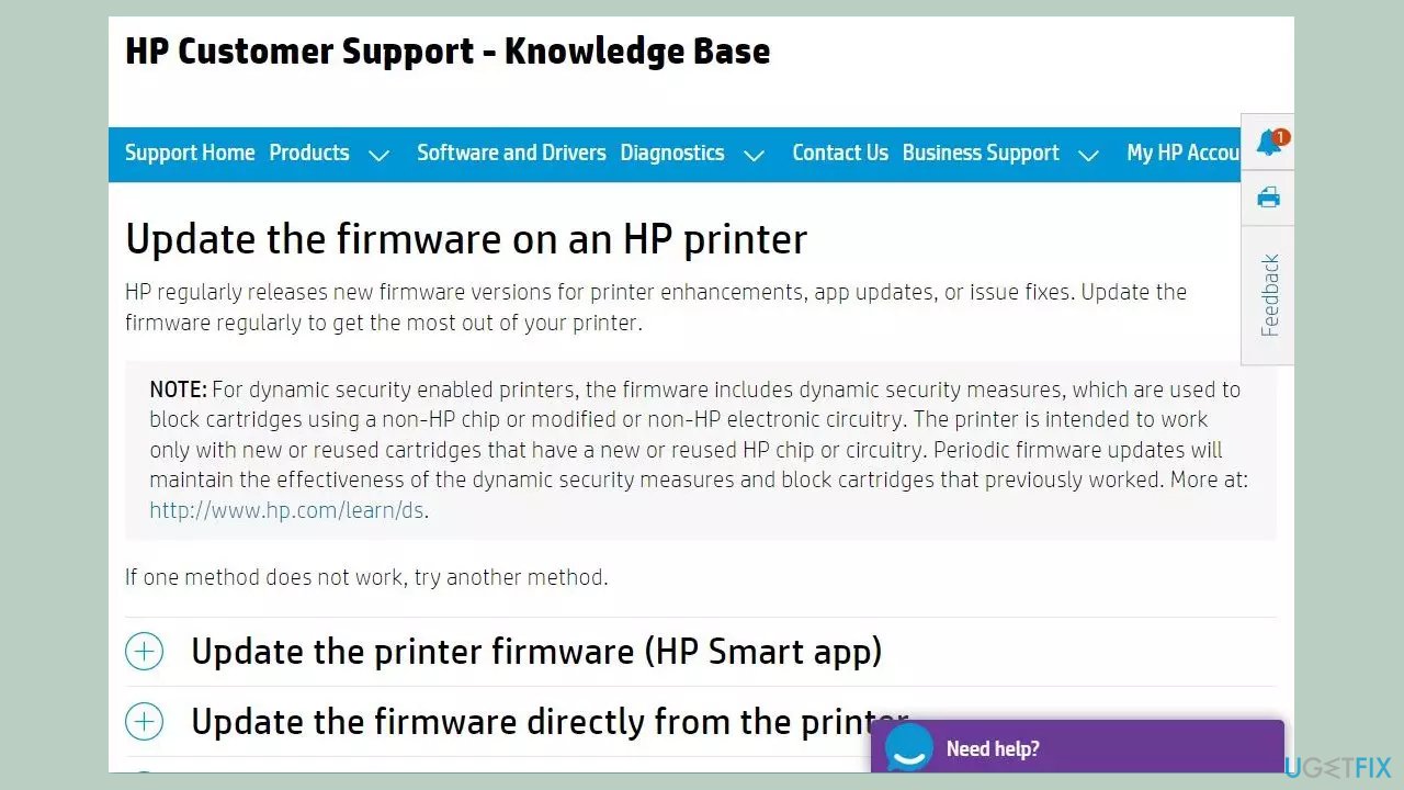Update Printer Firmware