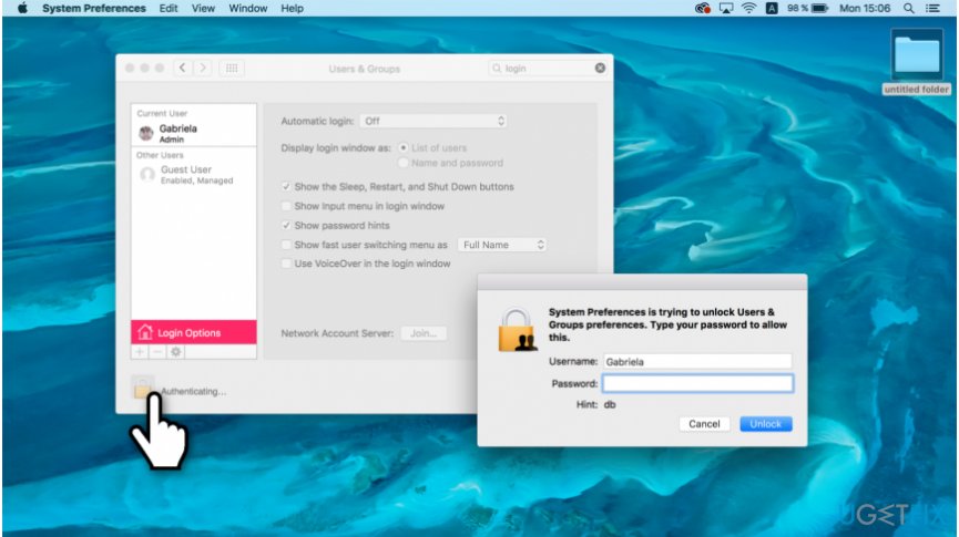 Get a hint of your password on Mac
