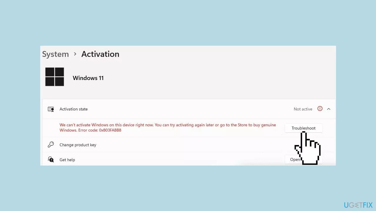 Use the activation troubleshooter Use the activation troubleshooter