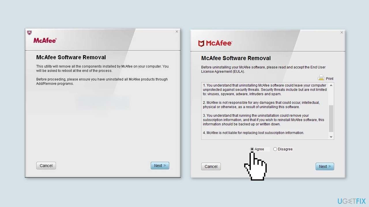 Use the McAfee Removal Tool Uninstall