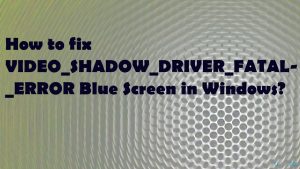Video shadow driver fatal error fix