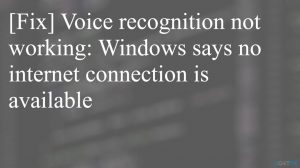 Voice recognition error internet connection fix
